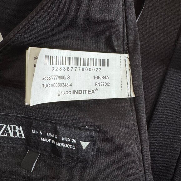 NWOT Zara Halter Top Woman's sz S Open Back Tuxedo Lapels Black Party - Picture 9 of 12